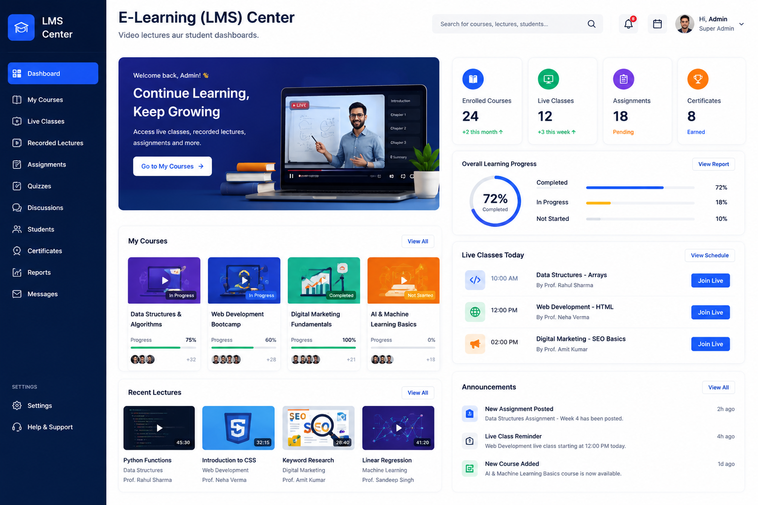 E-Learning LMS Center